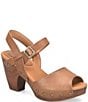 Kork-Ease Gwen Leather Studded Ankle Strap High Heel Platform Sandals - Image 1