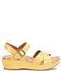Color:Yellow - Image 2 - Myrna 2.0 Cross Band Leather Sandals