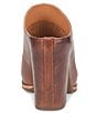 Color:Brown - Image 3 - Sagano Leather Block Heel Mules