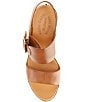 Color:Brown Terra - Image 5 - San Carlos Leather Buckle Platform Block Heel Clog Sandals