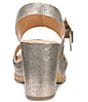 Color:Soft Gold - Image 3 - San Carlos Leather Buckle Platform Block Heel Clog Sandals