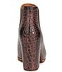 Color:Dark Brown - Image 3 - Shirome Crocodile Embossed Leather Booties