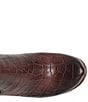 Color:Dark Brown - Image 6 - Shirome Crocodile Embossed Leather Booties