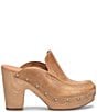 Color:Tan - Image 2 - Spencer Leather Studded Platform Mule Clogs