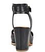 Color:Black - Image 3 - Stasia Leather Covered Heel Ankle Strap Platform Sandals