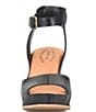 Color:Black - Image 5 - Stasia Leather Covered Heel Ankle Strap Platform Sandals