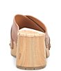Color:Luggage Brown - Image 3 - Tatum Leather Wood Heel Platform Slide Sandals