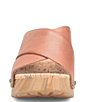 Color:Luggage Brown - Image 5 - Tatum Leather Wood Heel Platform Slide Sandals