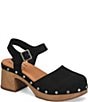Kork-Ease Tribeca Suede Ankle Strap Block Heel Platform Clogs - Image 1