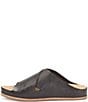 Color:Black - Image 4 - Tutsi Cross Band Leather Slide Sandals