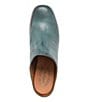 Color:Teal - Image 6 - Veronica Leather Platform Block Heel Clogs