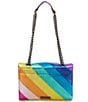 Kurt Geiger London Kensington Metallic Rainbow Striped Leather Crossbody Bag - Image 4