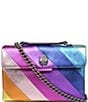 Color:Multi - Image 2 - Kensington Metallic Rainbow Striped Leather Crossbody Bag