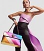 Color:Multi - Image 5 - Kensington Metallic Rainbow Stripe XXL Shoulder Bag