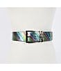 Color:Light Blue/Antique Silver - Image 4 - 0.78#double; Octavia Rainbow Leather Belt