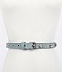 Kurt Geiger London 0.78#double; Octavia Studs Denim Belt, Color:Light Blue/Antique Silver - Image 1