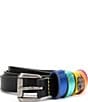 Color:Black Antique Silver - Image 1 - 0.78#double; Rainbow Keeper Leather Belt