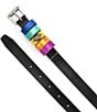 Color:Black Antique Silver - Image 3 - 0.78#double; Rainbow Keeper Leather Belt