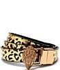 Kurt Geiger London 0.78#double; Reversible Metallic Leopard Leather Belt, Color:Gold/Black - Image 1