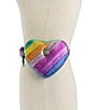 Color:Rainbow - Image 4 - 0.78#double; Signature Eagle Metallic Rainbow Heart Belt Bag