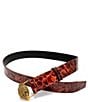 Kurt Geiger London 1.5#double; Croc Embossed Belt, Color:Brown - Image 2
