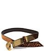 Kurt Geiger London 1.5#double; Leopard Patchwork Suede Belt, Color:Brown - Image 2