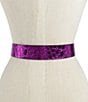 Color:Fuchsia - Image 5 - 1.5#double; Metallic Croco Leather Belt