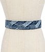 Kurt Geiger London 38mm Patchwork Denim Eagle Motif Wide Belt - Image 5
