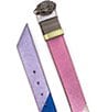 Kurt Geiger London 38mm Reversible Metallic Rainbow Leather Belt, Color:Pastel Rainbow - Image 4