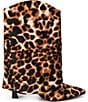 Kurt Geiger London Annabel Suede Gaiter Leopard Folded Mid Calf Boots - Image 1