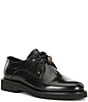 Color:Black - Image 1 - Men's Bank Derby Leather Dress Shoes