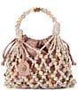 Kurt Geiger London Beaded Woven Macrame Rope Drawstring Bucket Bag - Image 1