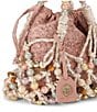 Kurt Geiger London Beaded Woven Macrame Rope Drawstring Bucket Bag - Image 4