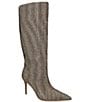 Color:Beige - Image 1 - Belgravia 85 Houndstooth Rhinestone Stiletto Knee Boots