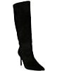 Color:Black - Image 1 - Belgravia 85 Suede Stiletto Slouch Boots
