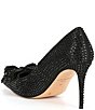 Color:Black - Image 3 - Belgravia All Over Crystal Drench Bow Pumps