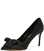 Color:Black - Image 4 - Belgravia All Over Crystal Drench Bow Pumps