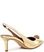 Color:Gold - Image 2 - Belgravia Leather Slingback Drench Pumps