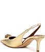 Color:Gold - Image 3 - Belgravia Leather Slingback Drench Pumps