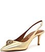 Color:Gold - Image 4 - Belgravia Leather Slingback Drench Pumps