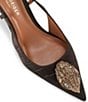 Kurt Geiger London Belsize 40 Crocodile Embossed Satin Eagle Ornament Slingback Pumps - Image 3
