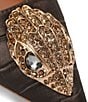 Kurt Geiger London Belsize 40 Crocodile Embossed Satin Eagle Ornament Slingback Pumps - Image 4