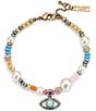 Kurt Geiger London Boho Evil Eye Charm Pearl Strand Line Bracelet, Color:Multi - Image 1
