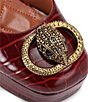 Kurt Geiger London Chelsea Crocodile Embossed Leather Ankle Strap Platform Pumps - Image 4