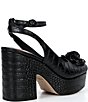 Kurt Geiger London Chelsea Crocodile Embossed Leather Closed Ankle Strap Platform Pumps - Image 2