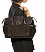Kurt Geiger London Chelsea Crocodile Embossed Suede Leopard Satchel Bag, Color:Brown - Image 5