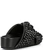 Kurt Geiger London Chelsea Microsuede Shimmer Cross Strap Crystal Stud Slides