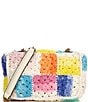 Color:White - Image 2 - Crochet Kensington Medium Color Block Crossbody Bag