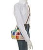 Color:White - Image 4 - Crochet Kensington Medium Color Block Crossbody Bag