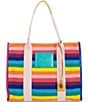 Color:Multi - Image 1 - Crochet Large Southbank Stripe Rainbow Tote Bag